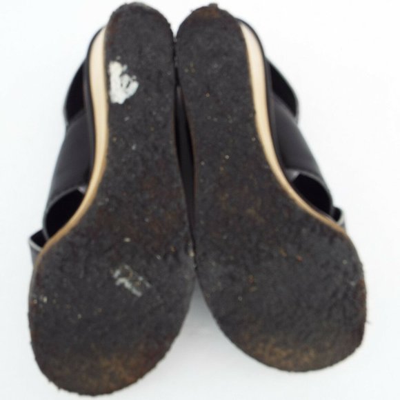 CHLOE Black Open Toe Wedge Sling Pump Sandals 38 - Picture 7 of 9